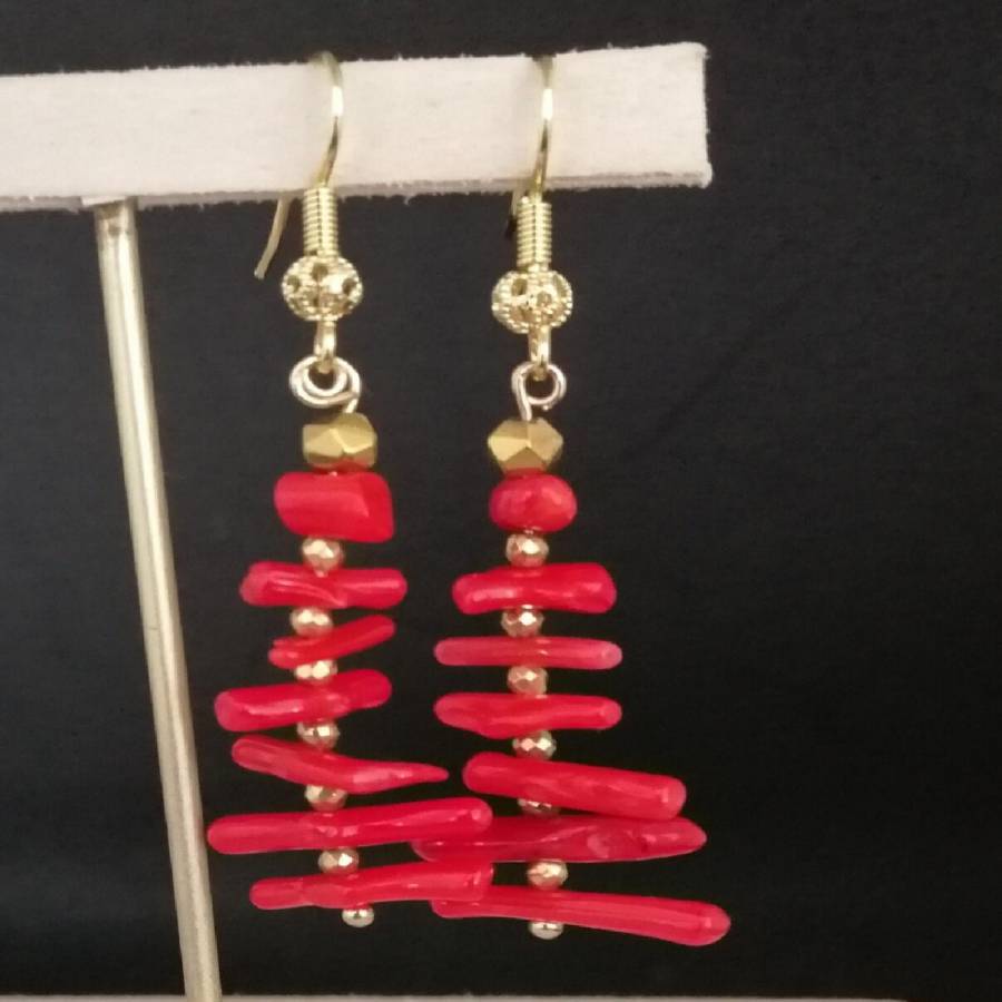 Tassel Earrings Boho - Boucles d'oreilles pendantes longues en corail