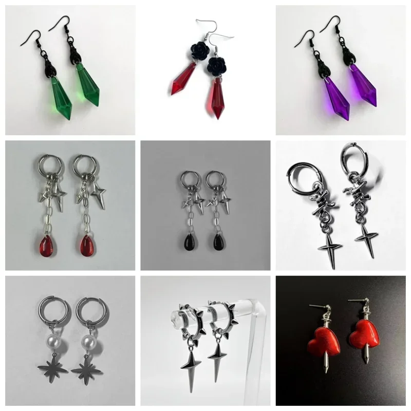 Women'S Vampire Accessories - Boucles d'oreilles gothiques chauve-souris foncée, Vintage,