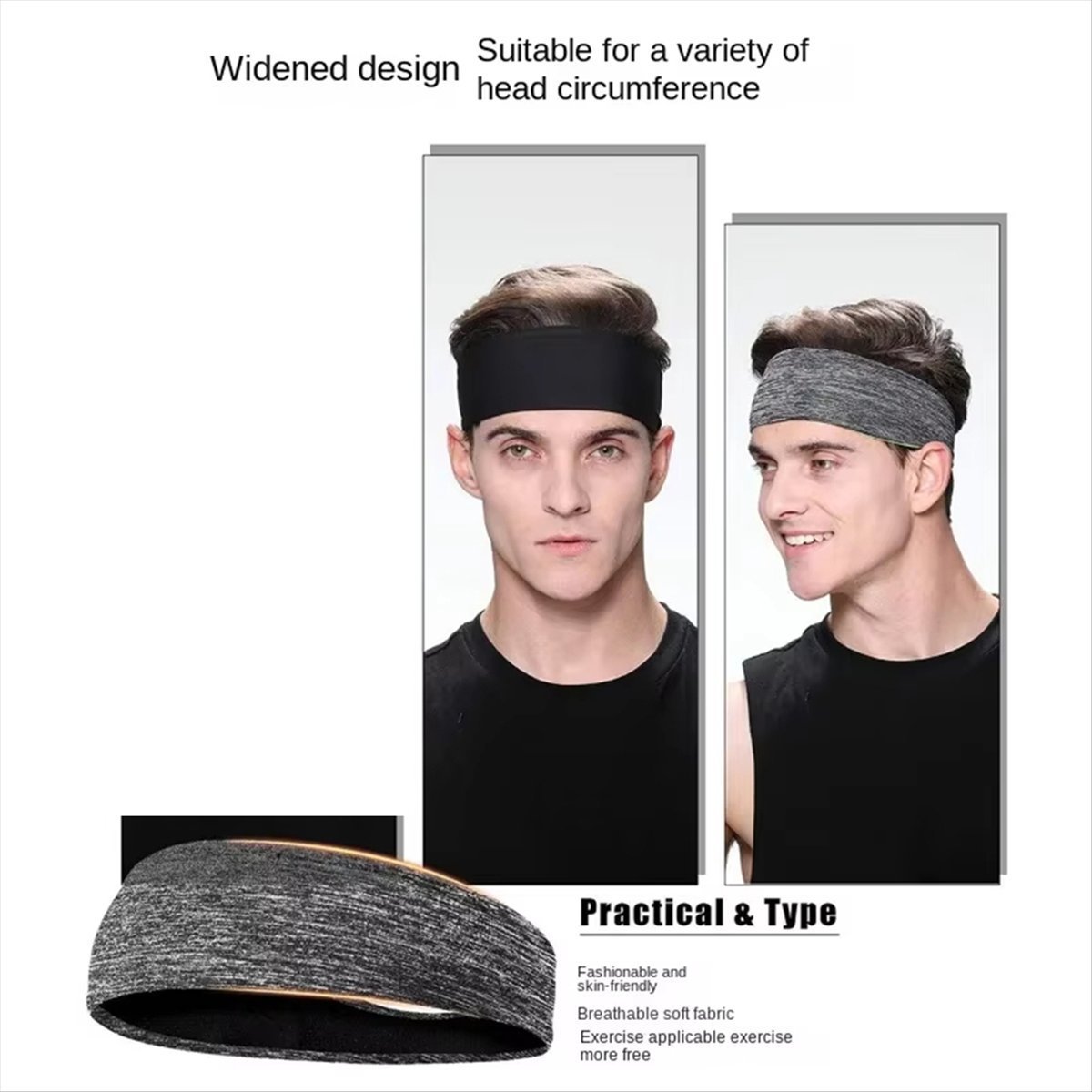 Hair Band Elastic - ABST Bandeau de sport élastique pour