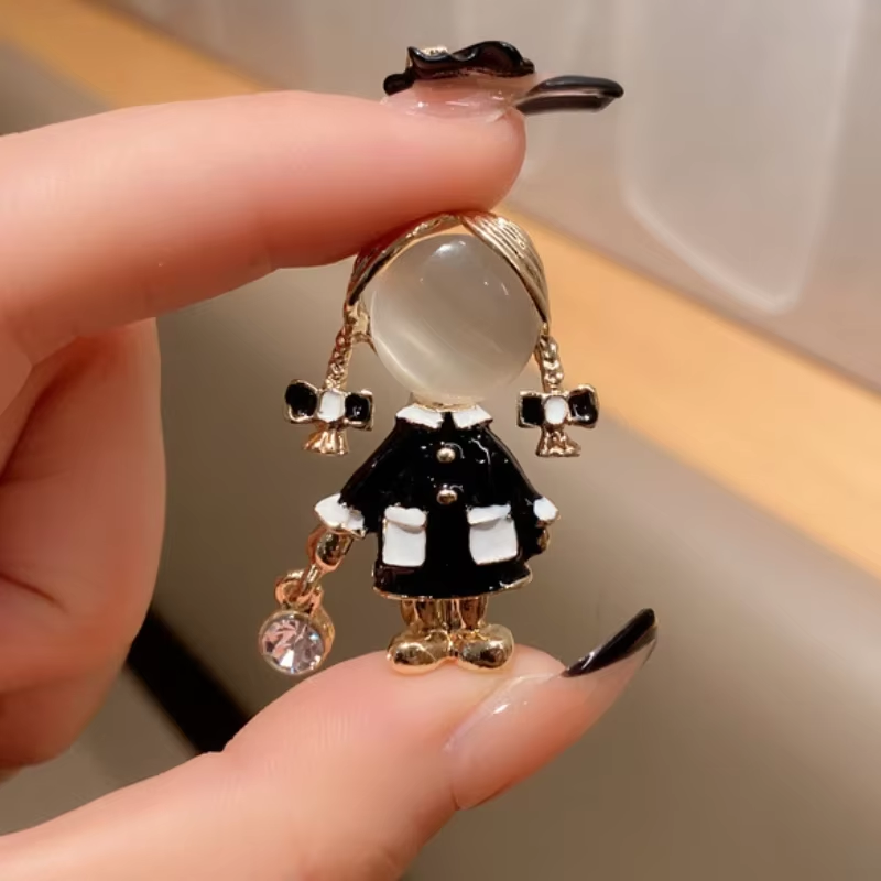 Women Jewelry Accessories For Black Dress - Broches en émail noir exquises et