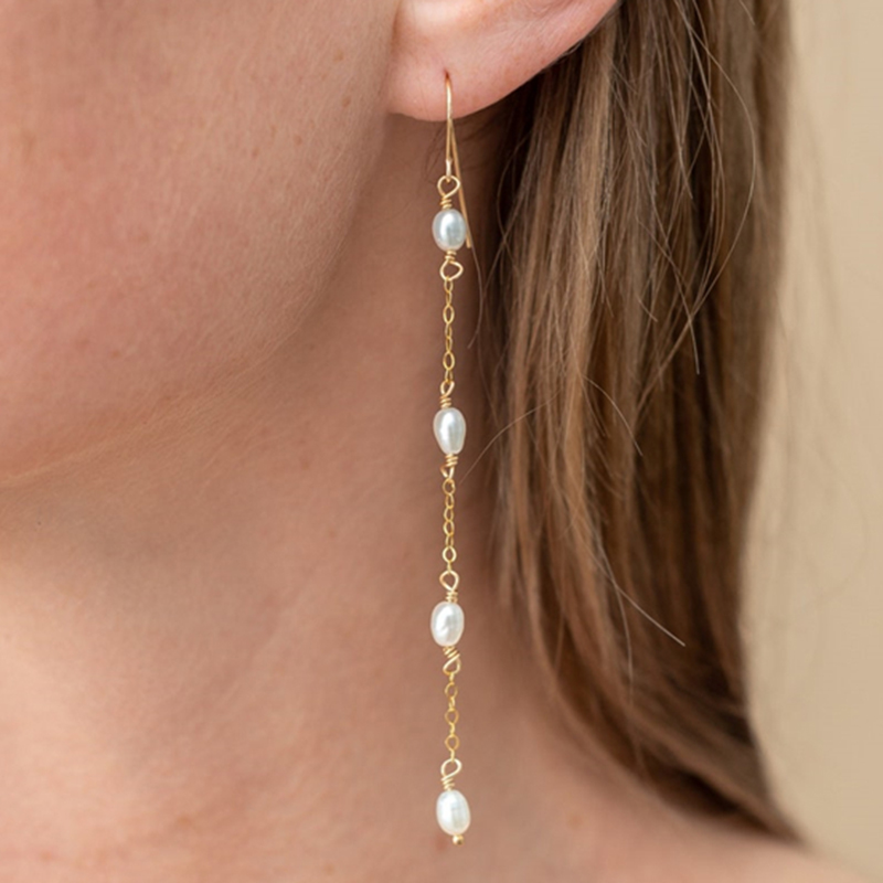Tassel Earrings Boho - Boucles d'oreilles en perles naturelles remplies