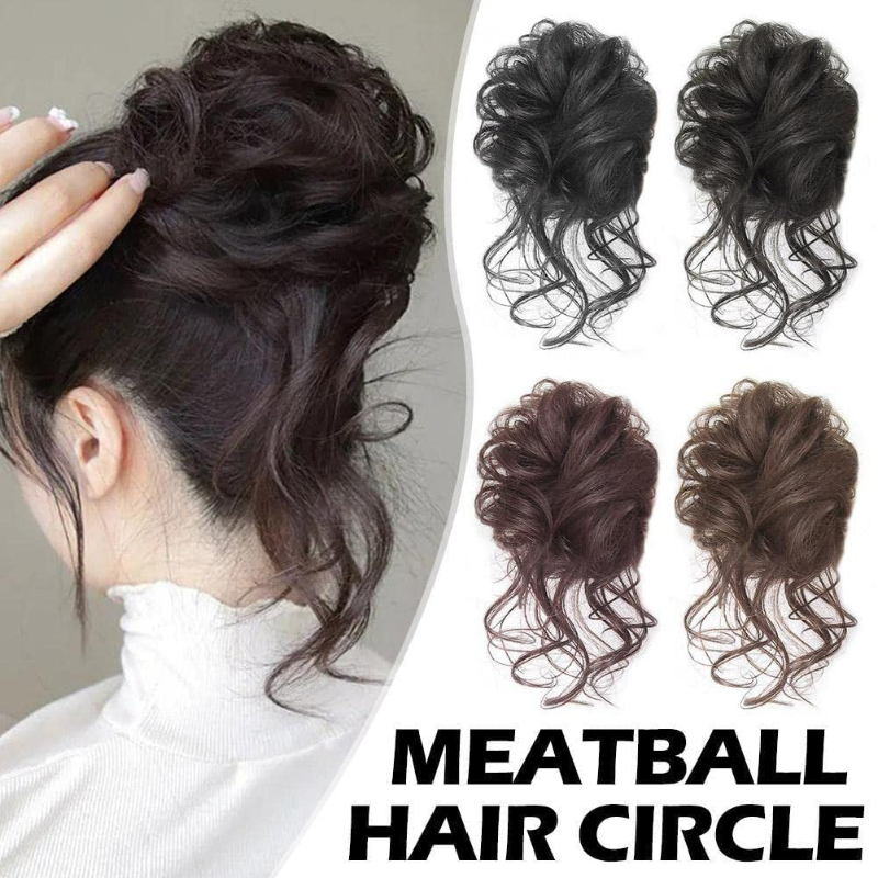 Hair Band Elastic - Chignon Synthétique Bouclé et Désordonné pour