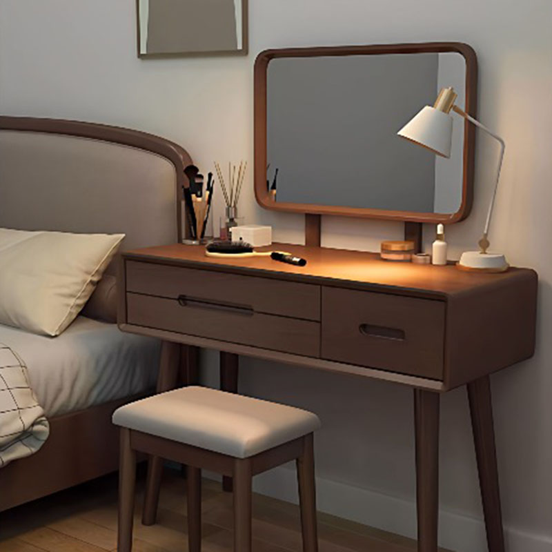 Women'S Vanity Accessories - Table de maquillage miroir avec tabouret,
