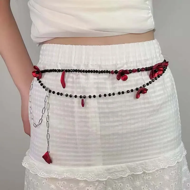 Women Jewelry Accessories For Black Dress - Chaîne de taille Vintage à fleurs