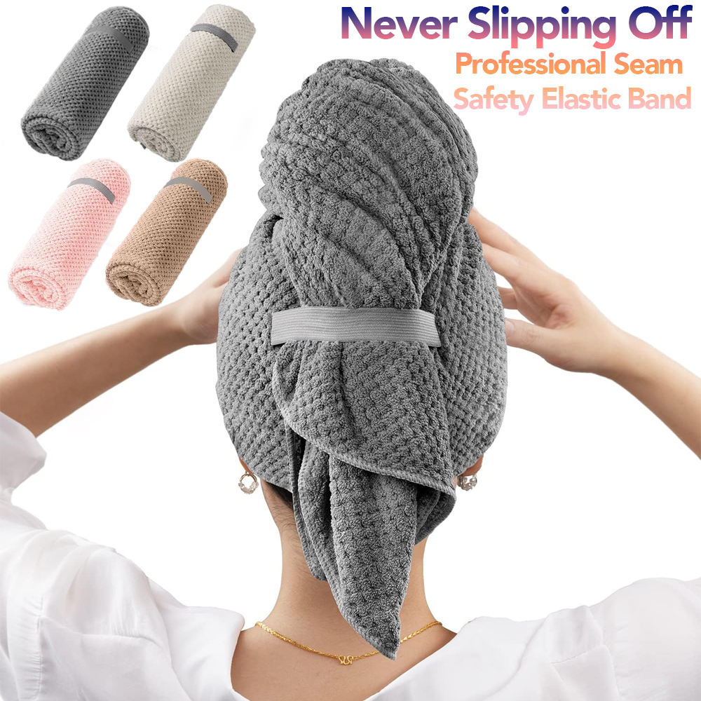Hair Band Elastic - Serviette pour cheveux en microfibre, enveloppe
