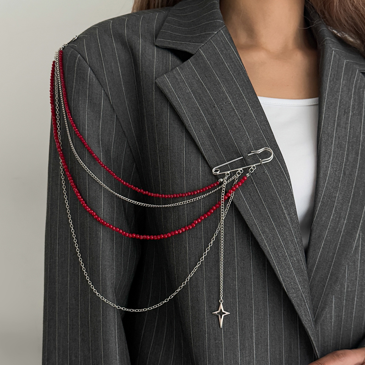Women Jewelry Accessories For Black Dress - Broches à chaîne style Ins avec