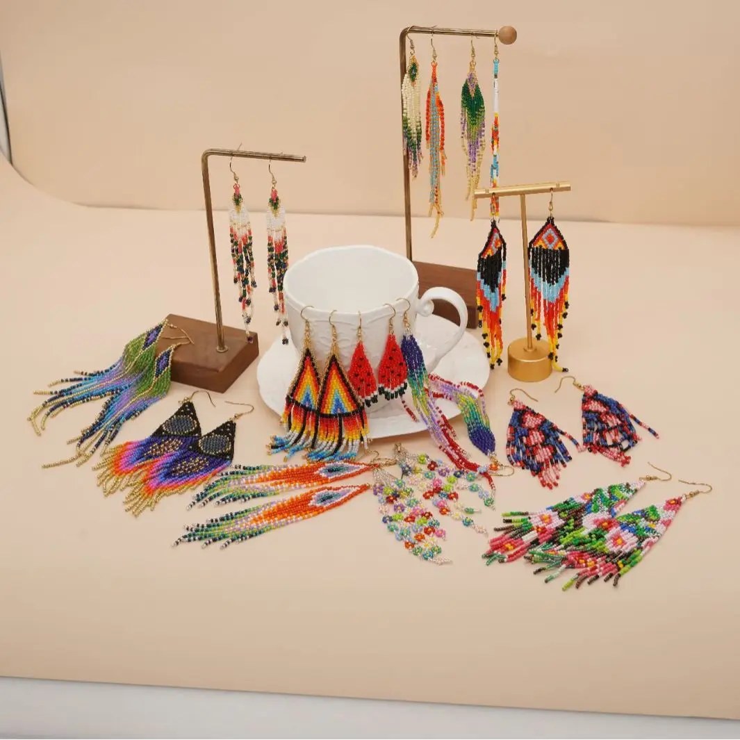 Tassel Earrings Boho - Boucles d'oreilles en perles de riz