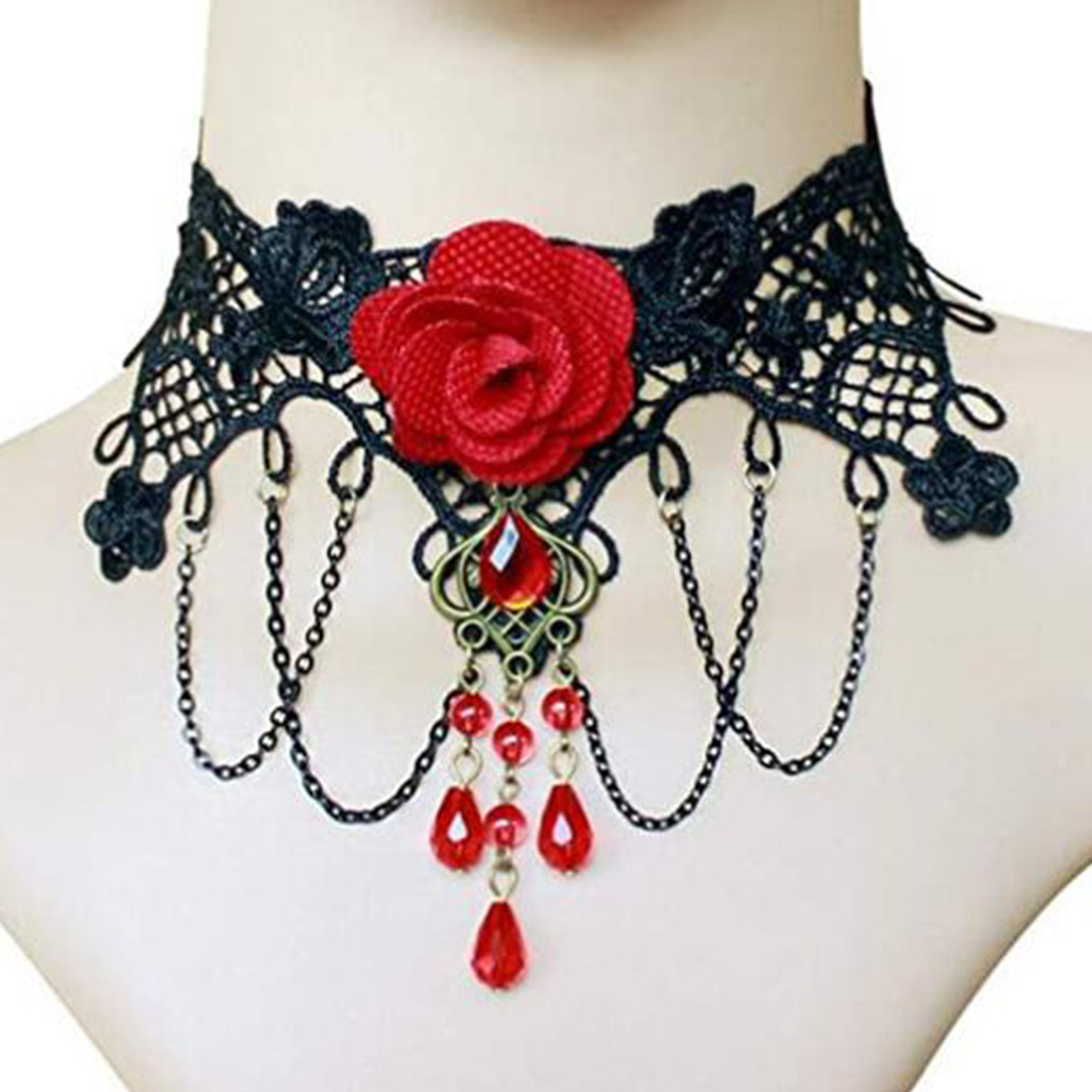 Women Jewelry Accessories For Black Dress - Collier ras du cou gothique noir
