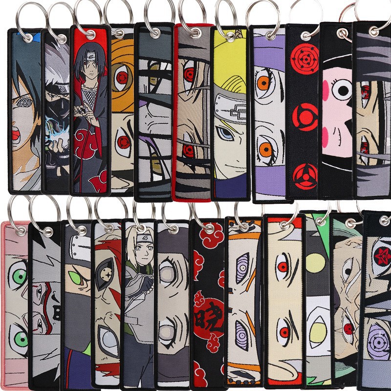 Women Accessories Sale - Porte-clés brodés Anime Naruto, porte-clés cool