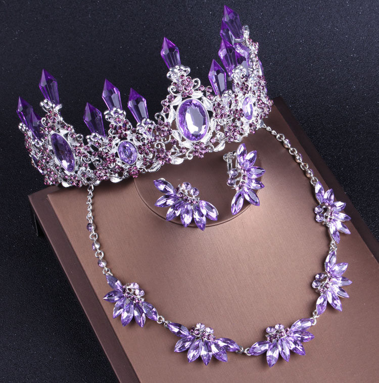 Women Jewelry Accessories For Black Dress - Ensembles de bijoux en cristal violet