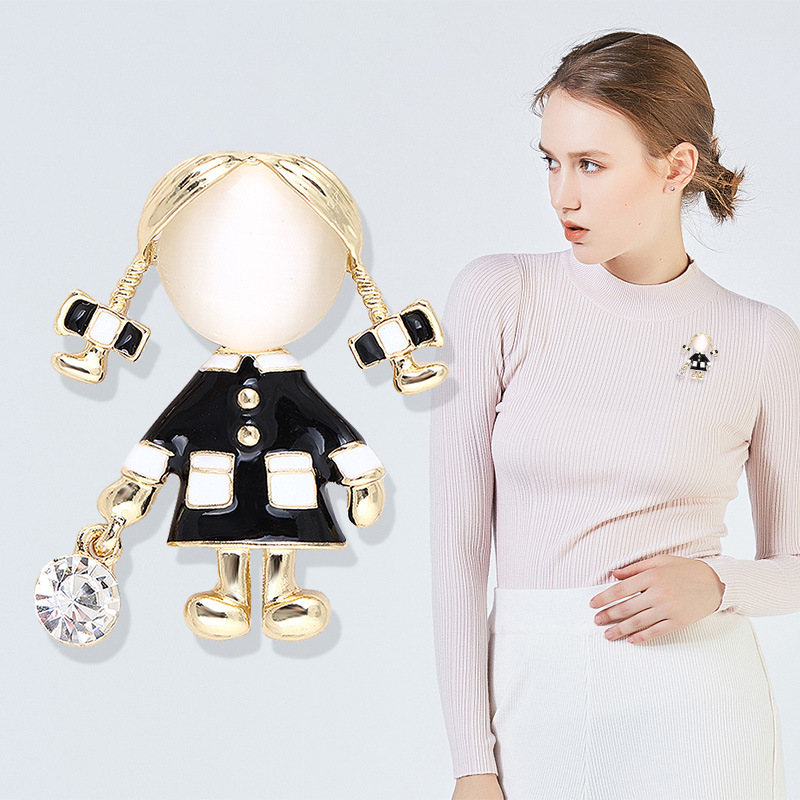 Broches en émail noir exquises - Women Jewelry Accessories For Black Dress avis et prix