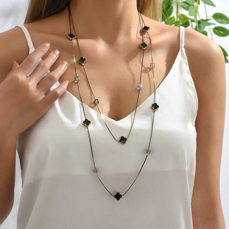 Colliers de perles noires mult - Women Jewelry Accessories For Black Dress avis et prix