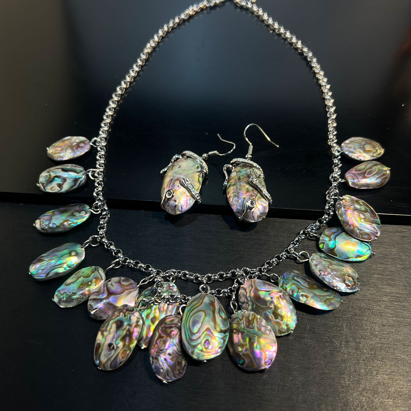 Ensemble de bijoux ormeau blan - Women Jewelry Accessories For Black Dress avis et prix