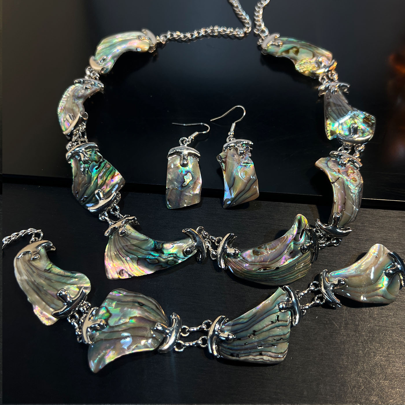 Ensemble de bijoux ormeau blan - Women Jewelry Accessories For Black Dress avis et prix