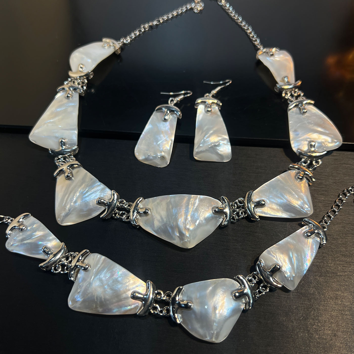 Ensemble de bijoux ormeau blan - Women Jewelry Accessories For Black Dress avis et prix
