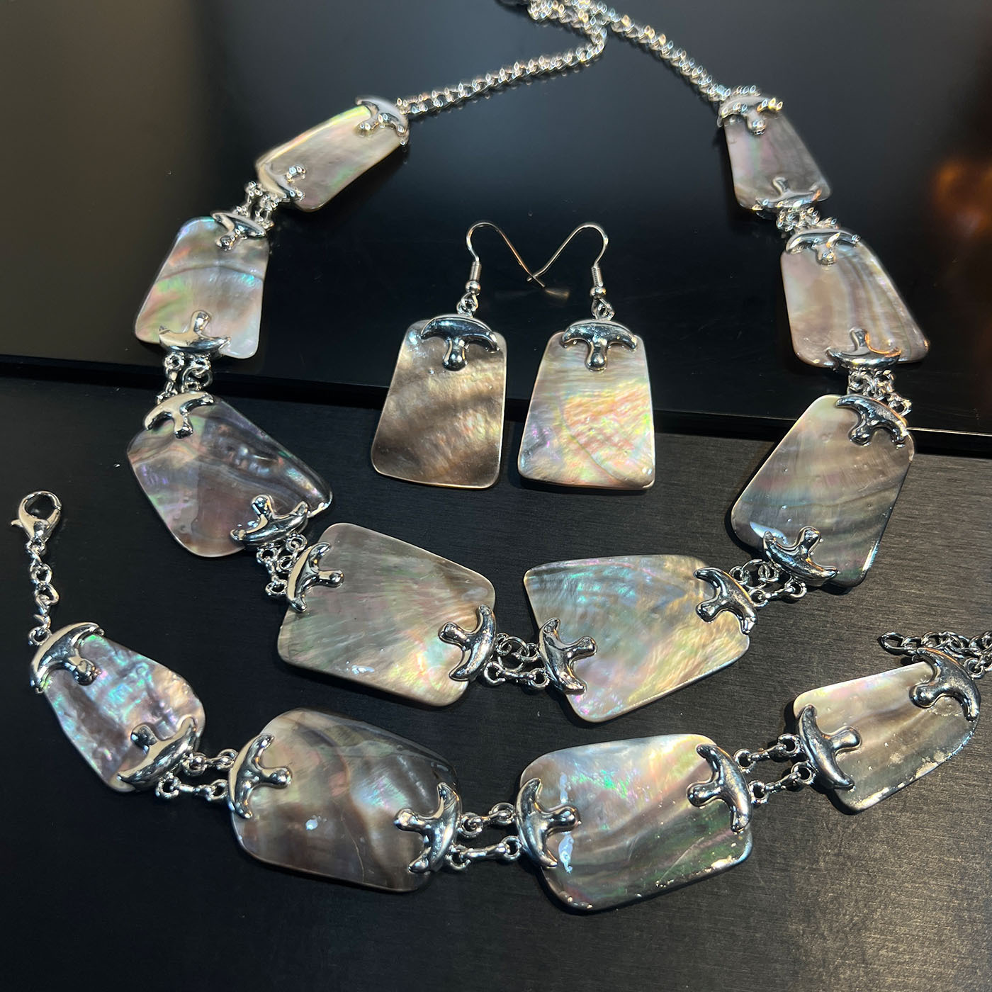 Ensemble de bijoux ormeau blan - Women Jewelry Accessories For Black Dress avis et prix