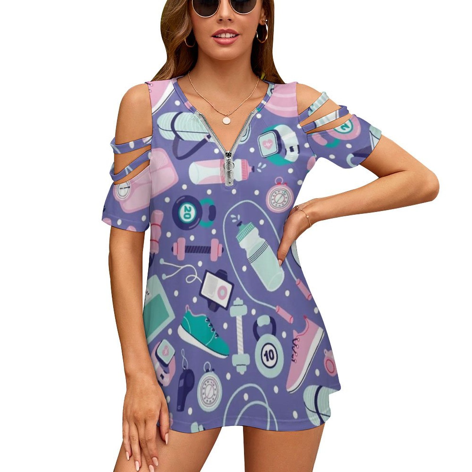 T-shirt à manches courtes et c - Women Accessories Vector avis et prix